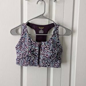 Tek Gear Purple and Blue Sports Bra with Front Zipper